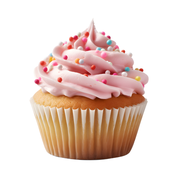 Delicious cupcake with cream and sprinkle